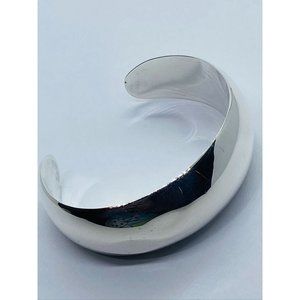 TIFFANY & CO STERLING SILVER Bangle Bracelet Wide Cuff 925 Silver Italy 26MM